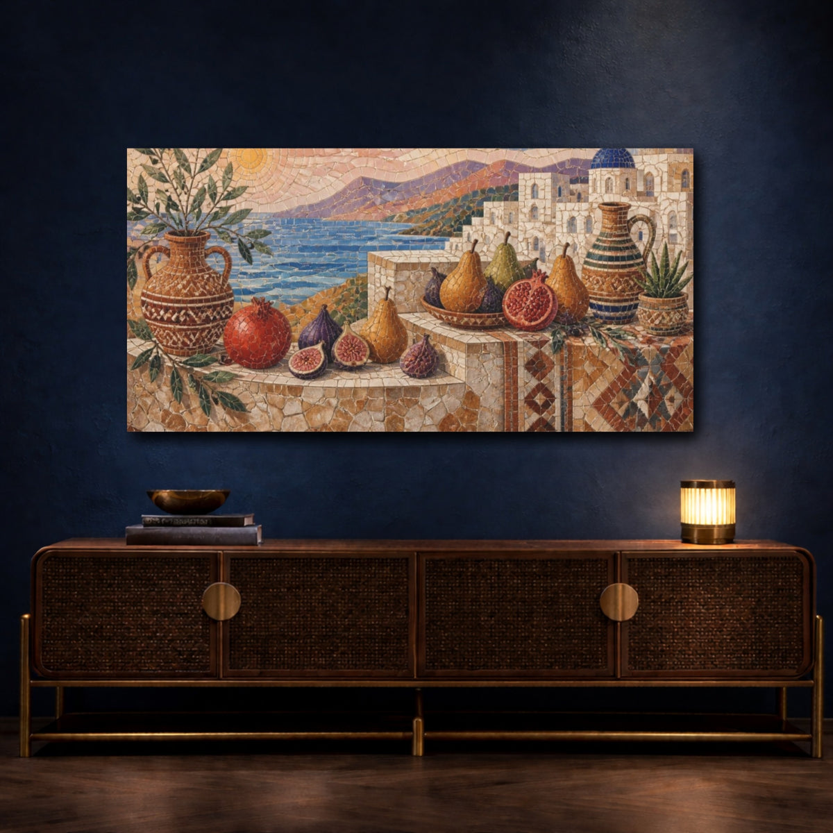 Mockup 4. Boho Fig & Pomegranate shown as canvas print