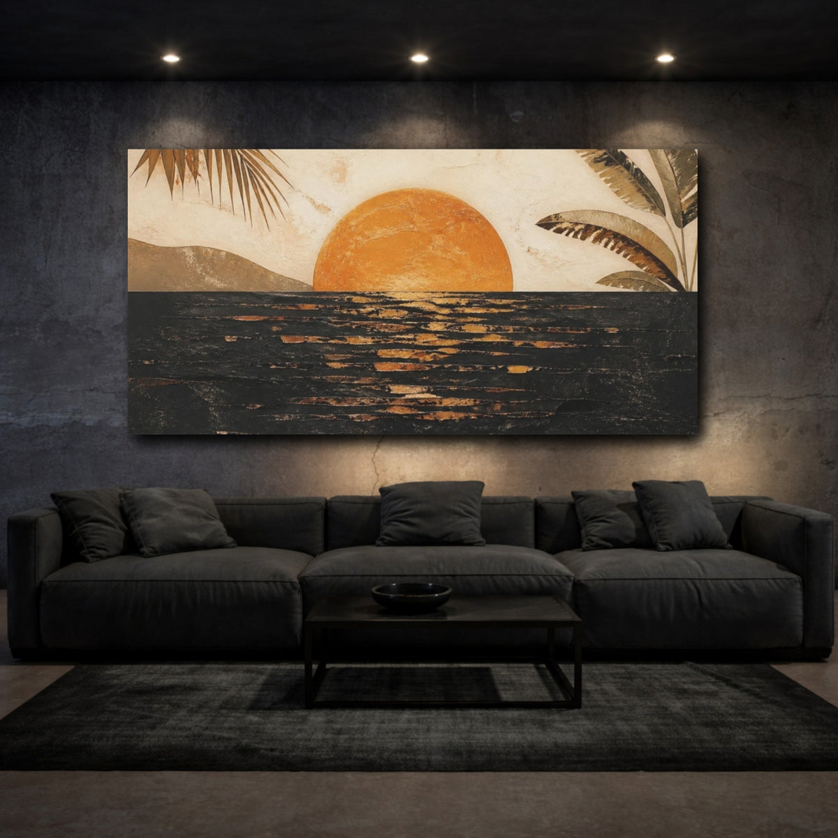 Mockup 3. Boho Golden Sunset shown as canvas print