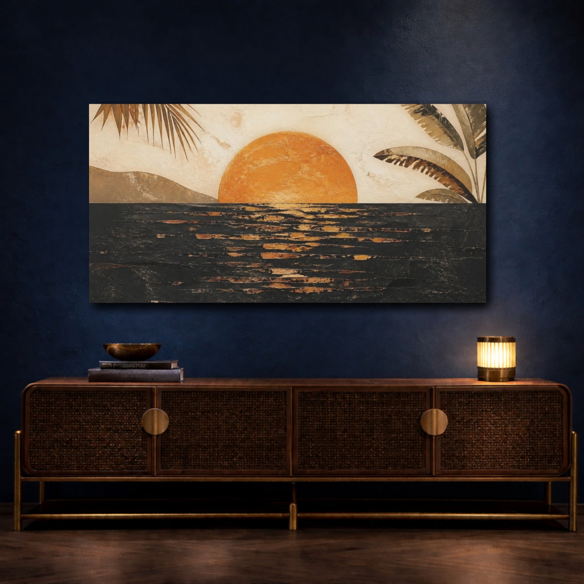 Mockup 4. Boho Golden Sunset shown as canvas print