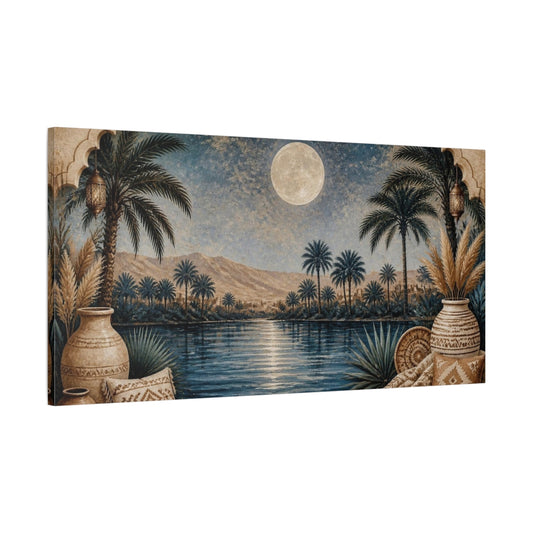 Main Mockup. Boho Moonlit Oasis shown as canvas print