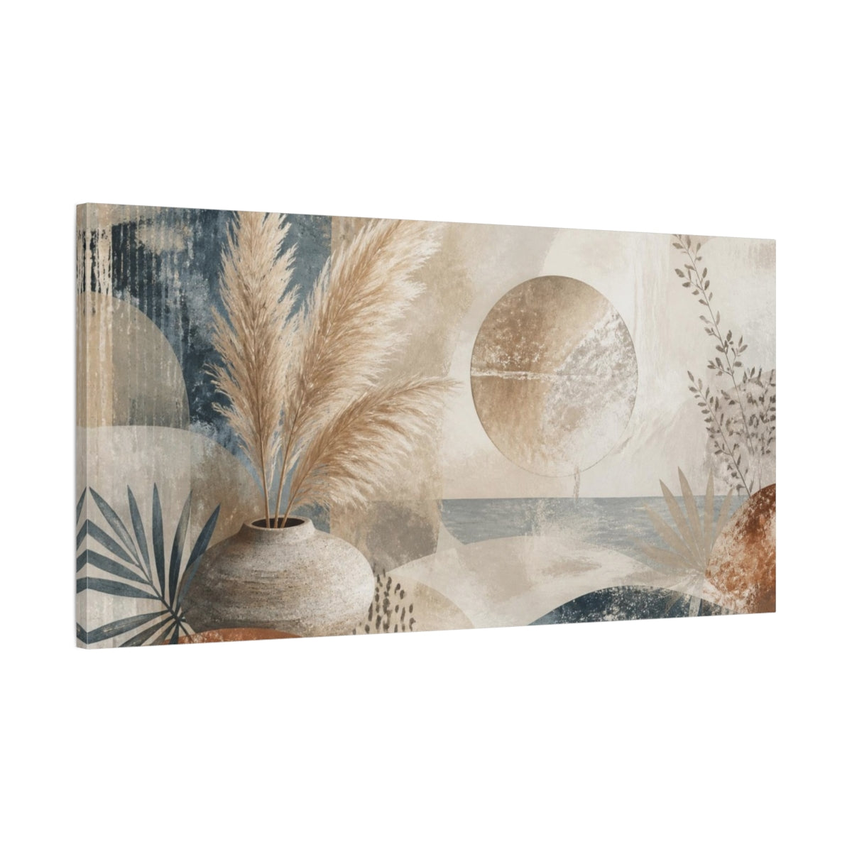 Main Mockup. Boho Pampas Moon shown as canvas print