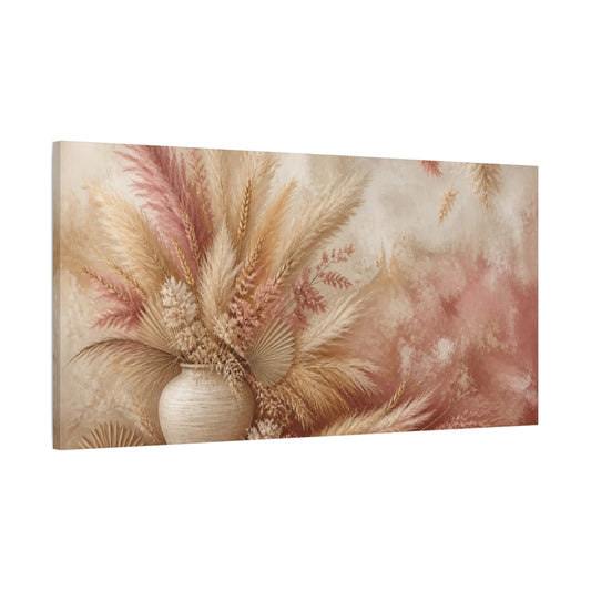 Main Mockup. Boho Pampas Vase Bouquet shown as canvas print