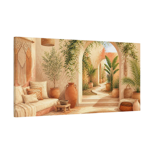 Main Mockup. Boho Sunlit Archway shown as canvas print