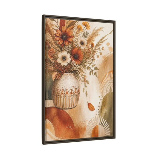 Main Mockup. Boho Wildflower Bouquet shown as framed canvas print