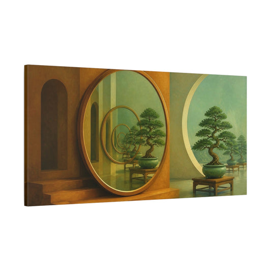 Main Mockup. Bonsai Mirror Illusion shown as canvas print