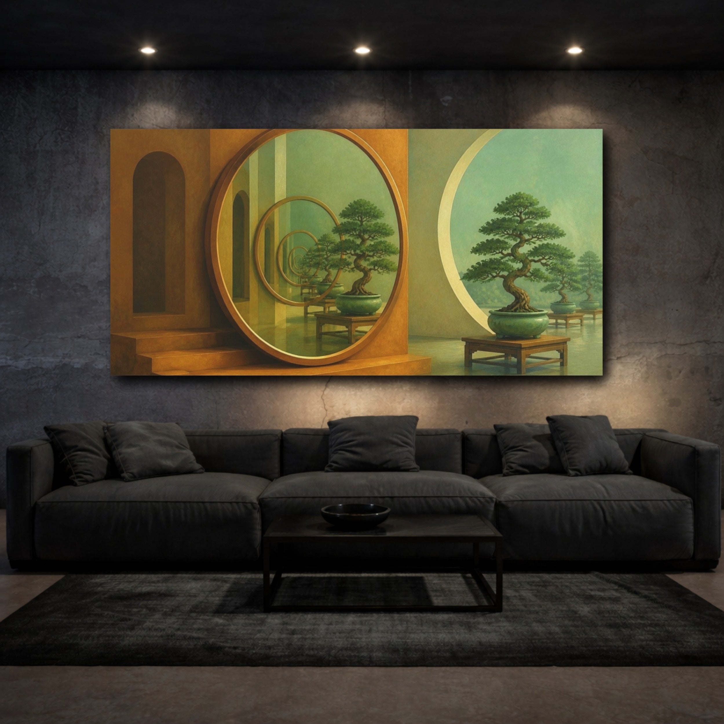 Mockup 3. Bonsai Mirror Illusion shown as canvas print