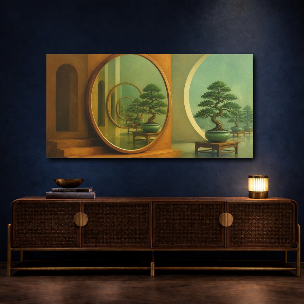 Mockup 4. Bonsai Mirror Illusion shown as canvas print