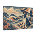 Side Mockup 4. Boston Terrier Pet Portrait shown as canvas print