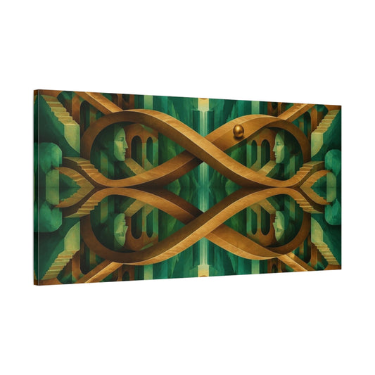 Main Mockup. Bronze Bridge Illusion shown as canvas print