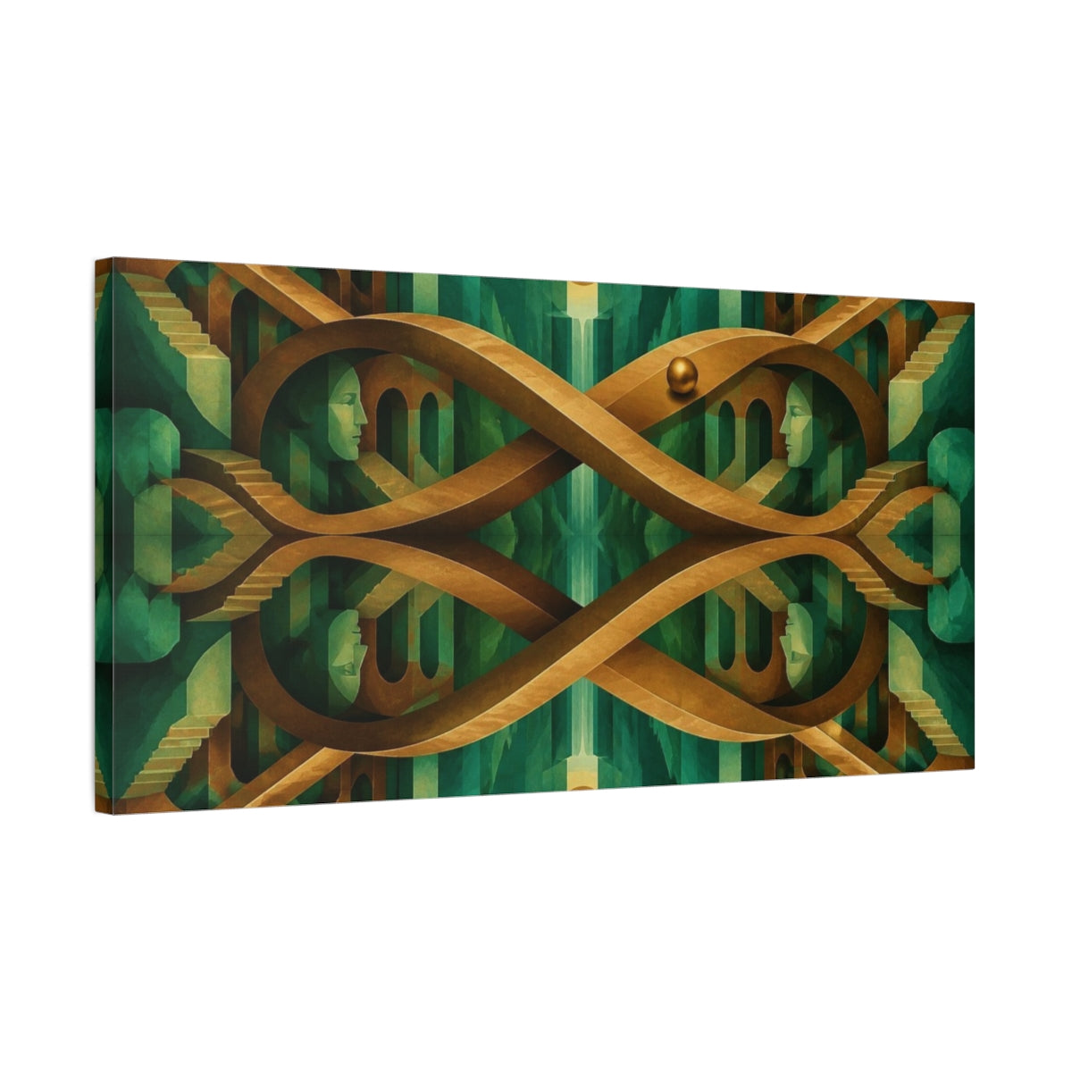 Side Mockup 1. Bronze Bridge Illusion shown as canvas print