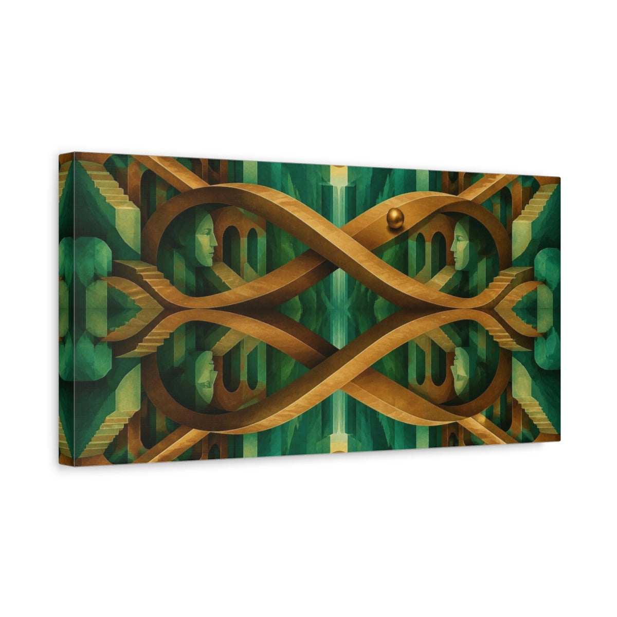Side Mockup 3. Bronze Bridge Illusion shown as canvas print