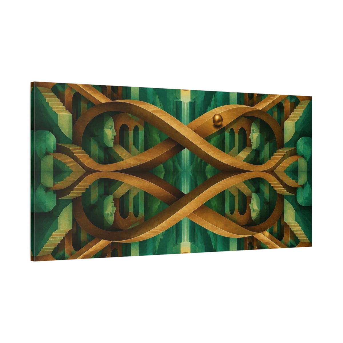 Side Mockup 2. Bronze Bridge Illusion shown as canvas print