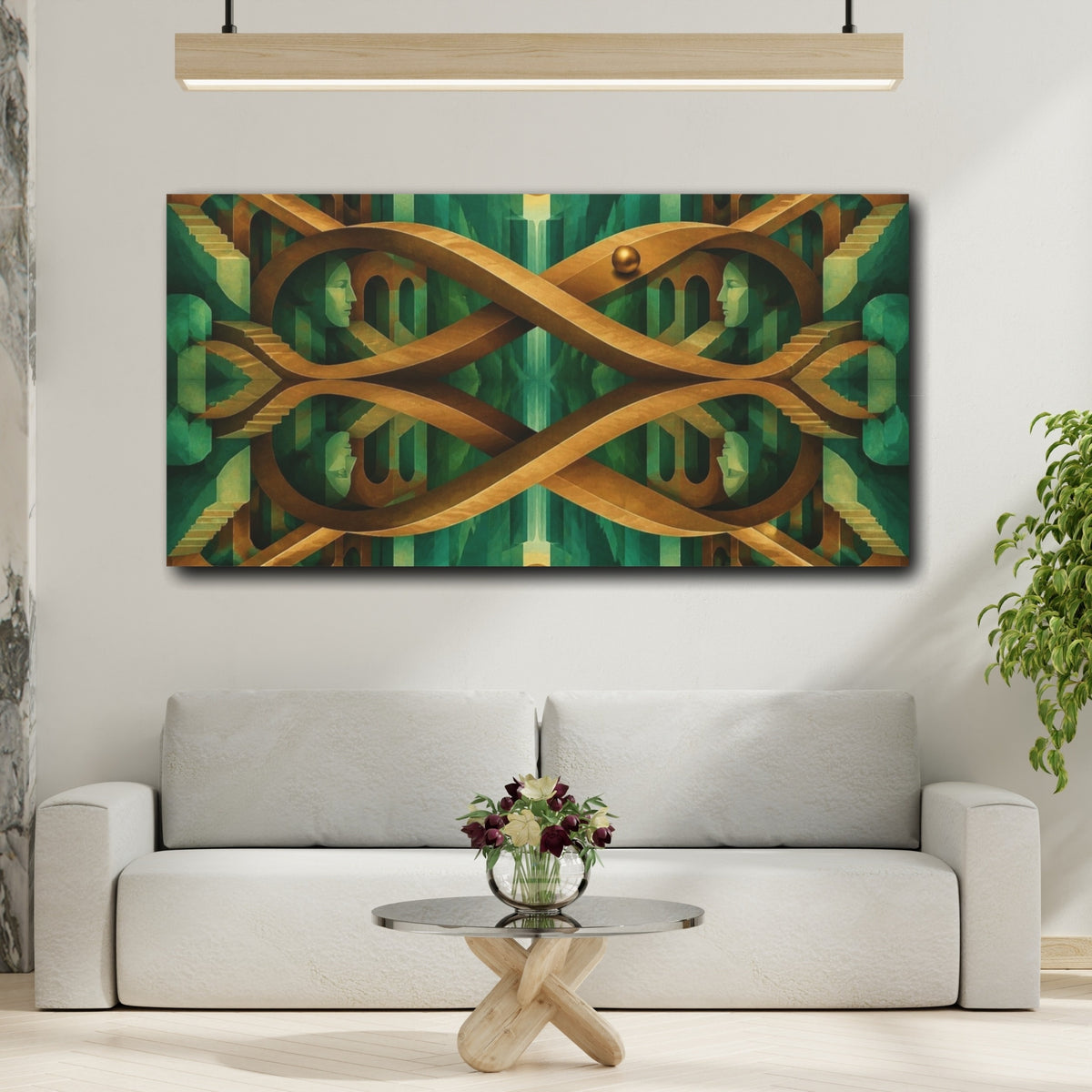 Mockup 2. Bronze Bridge Illusion shown as canvas print
