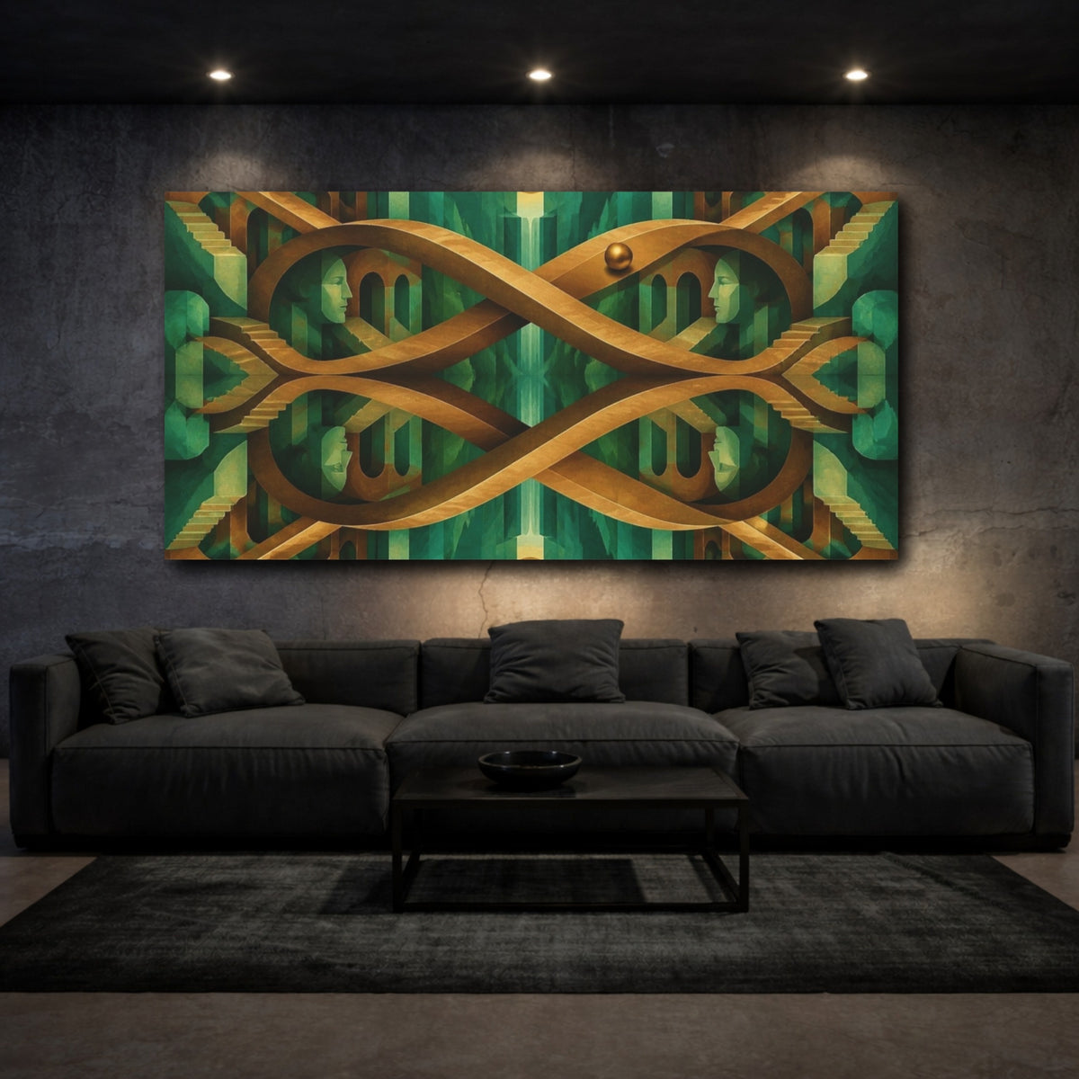 Mockup 3. Bronze Bridge Illusion shown as canvas print