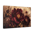 Side Mockup 4. Burgundy Floral Peony shown as canvas print