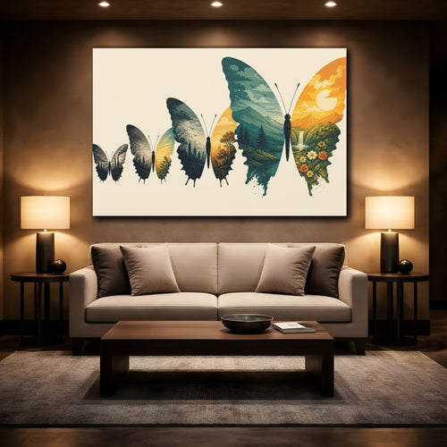 Mockup 2. Butterfly Illusion shown as canvas print