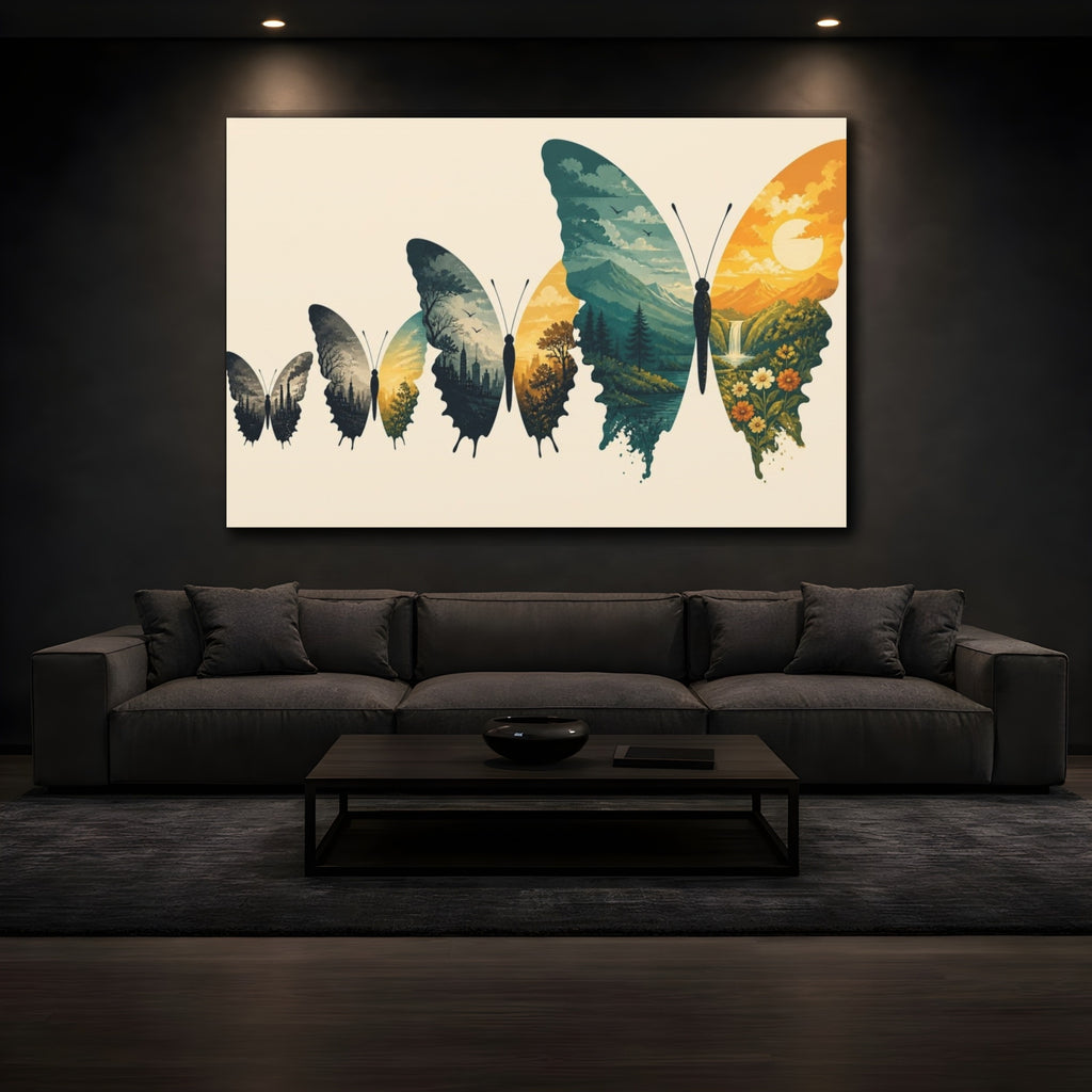 Mockup 3. Butterfly Illusion shown as canvas print