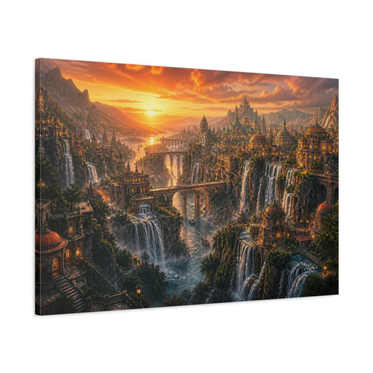 Main Mockup. Canyon City Landscape shown as canvas print