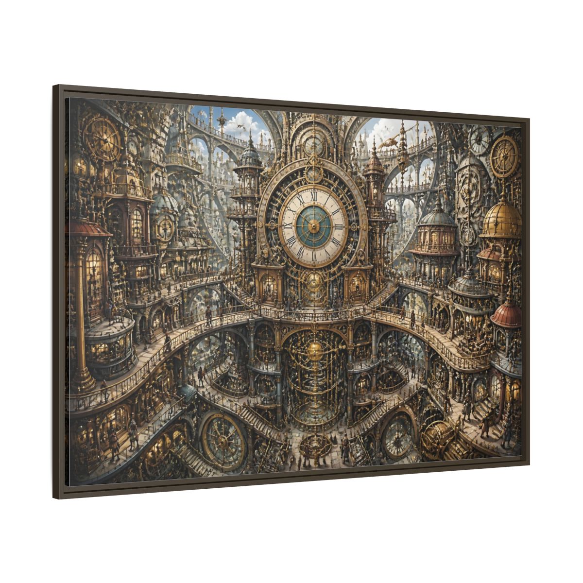 Side Mockup 8. Central Clock Atrium shown as framed canvas print