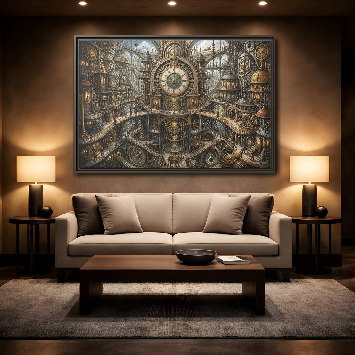 Mockup 2. Central Clock Atrium shown as framed canvas print