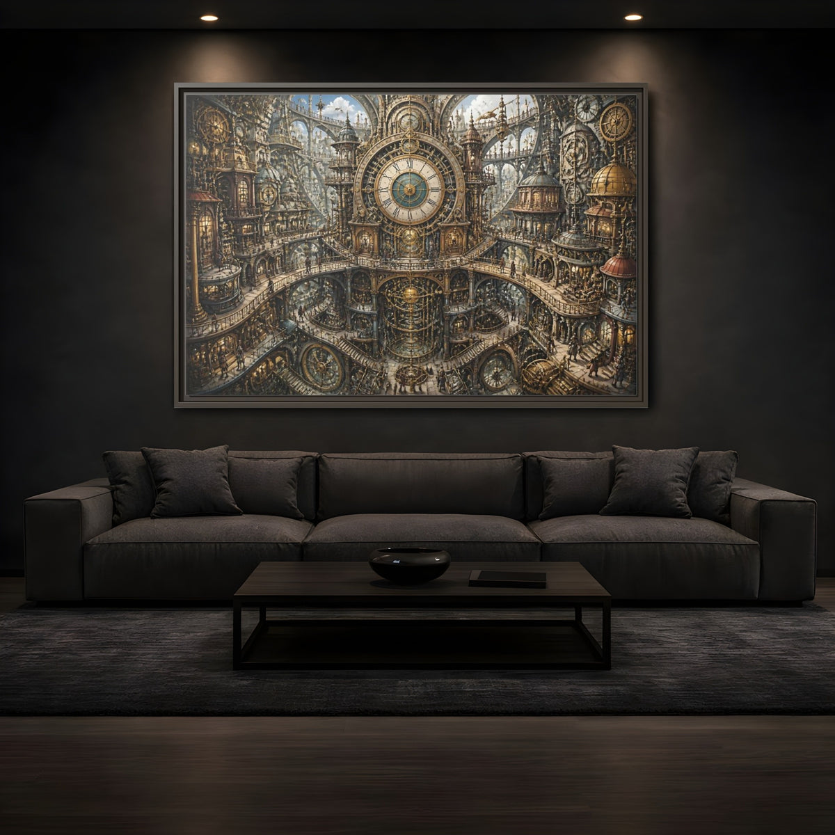 Mockup 3. Central Clock Atrium shown as framed canvas print