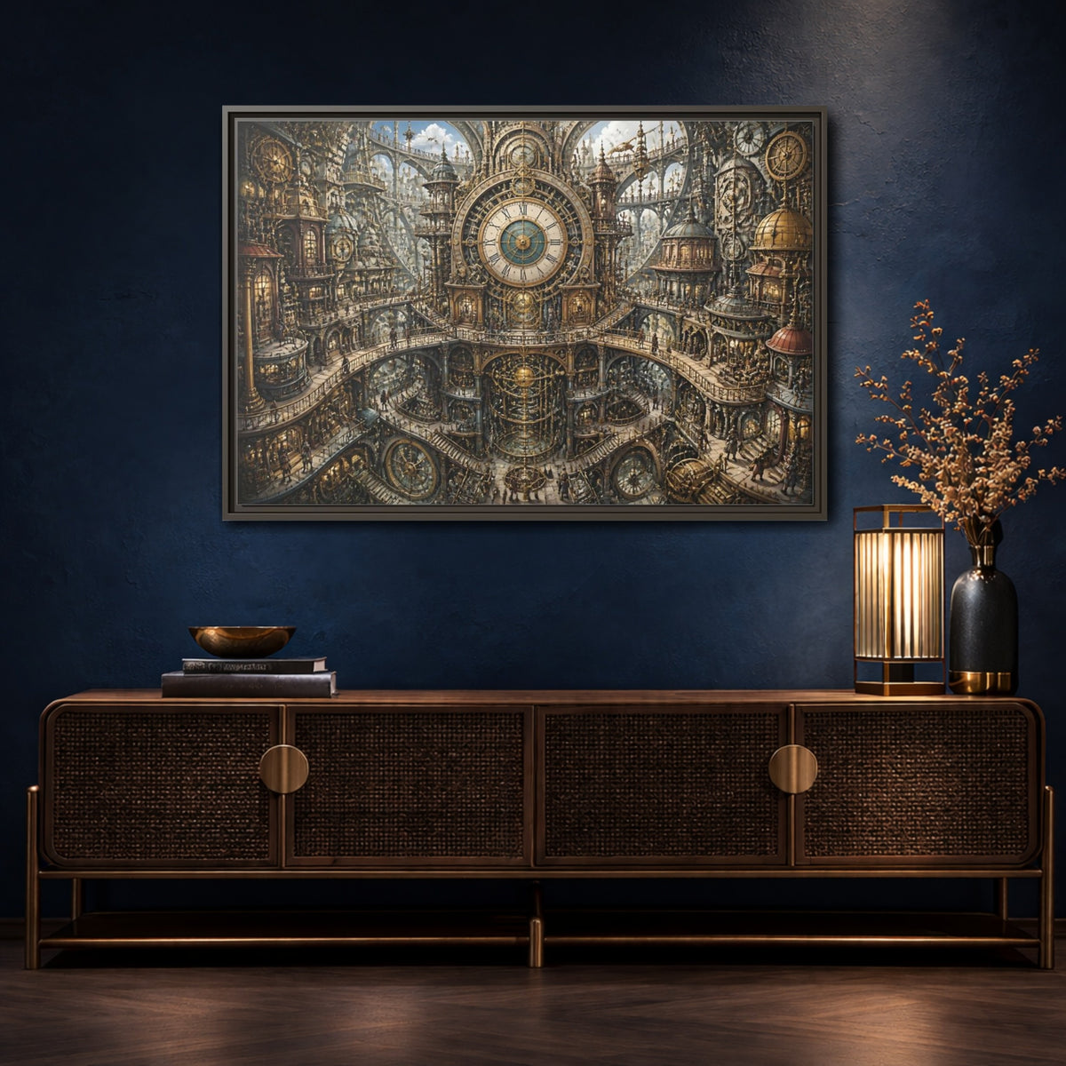Mockup 4. Central Clock Atrium shown as framed canvas print