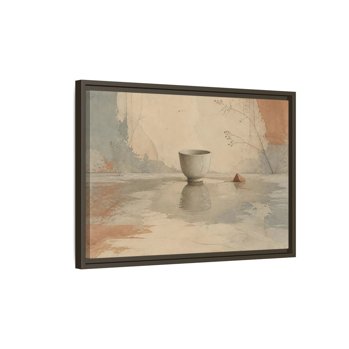 Side Mockup 2. Ceramic Bowl Reflection shown as framed canvas print