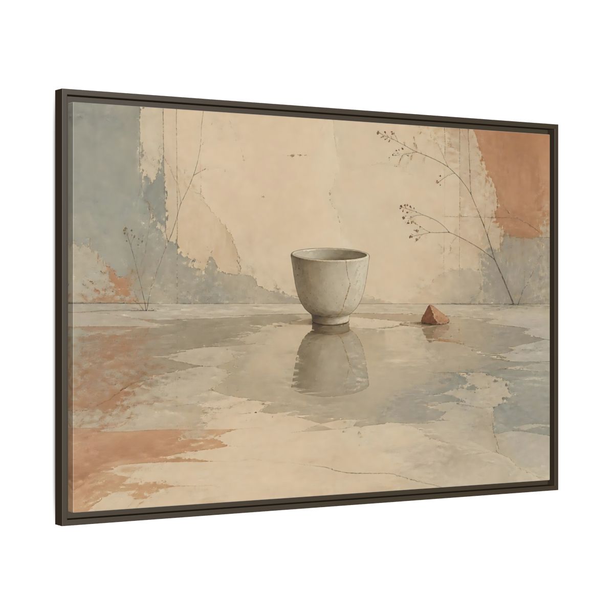 Side Mockup 8. Ceramic Bowl Reflection shown as framed canvas print
