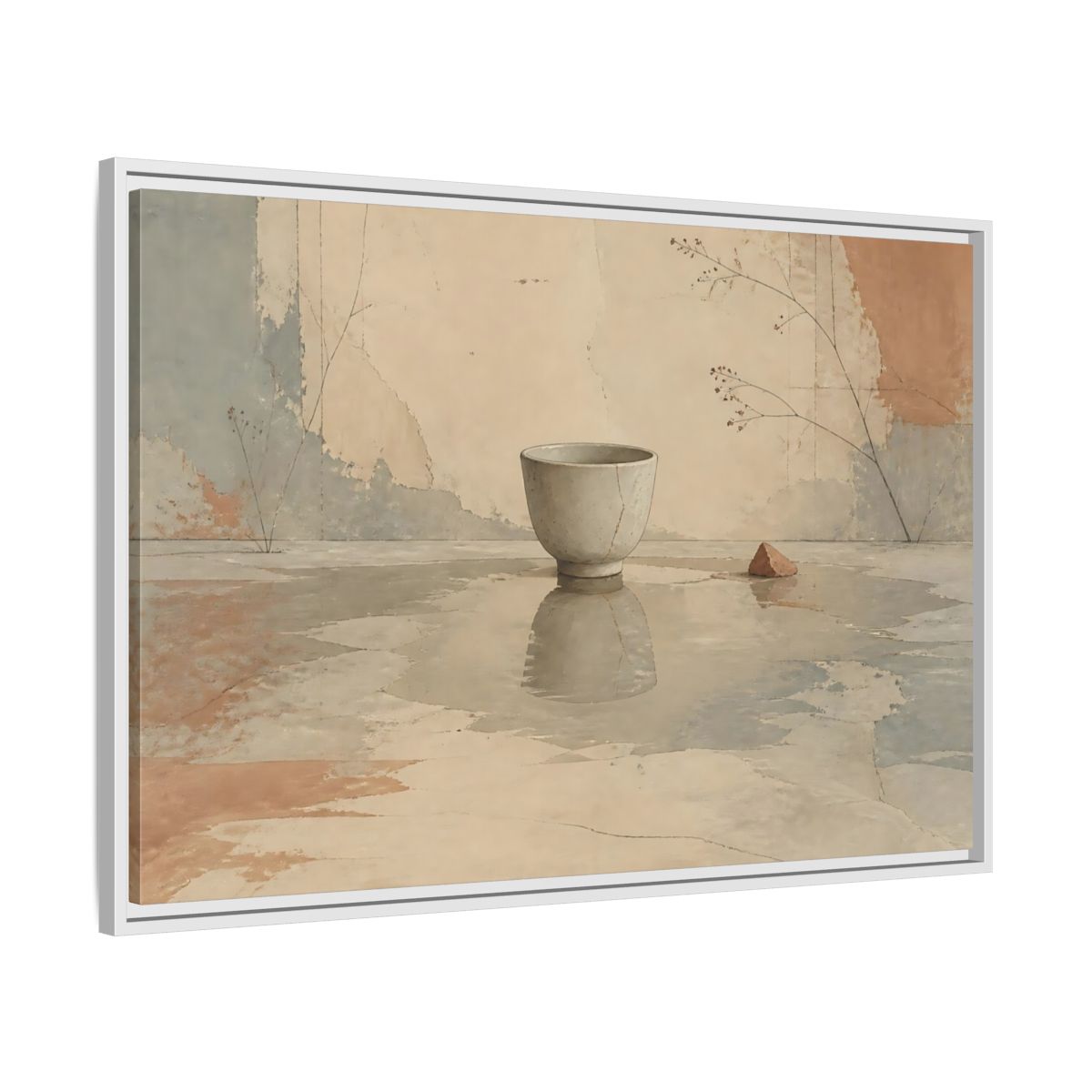 Side Mockup 9. Ceramic Bowl Reflection shown as framed canvas print