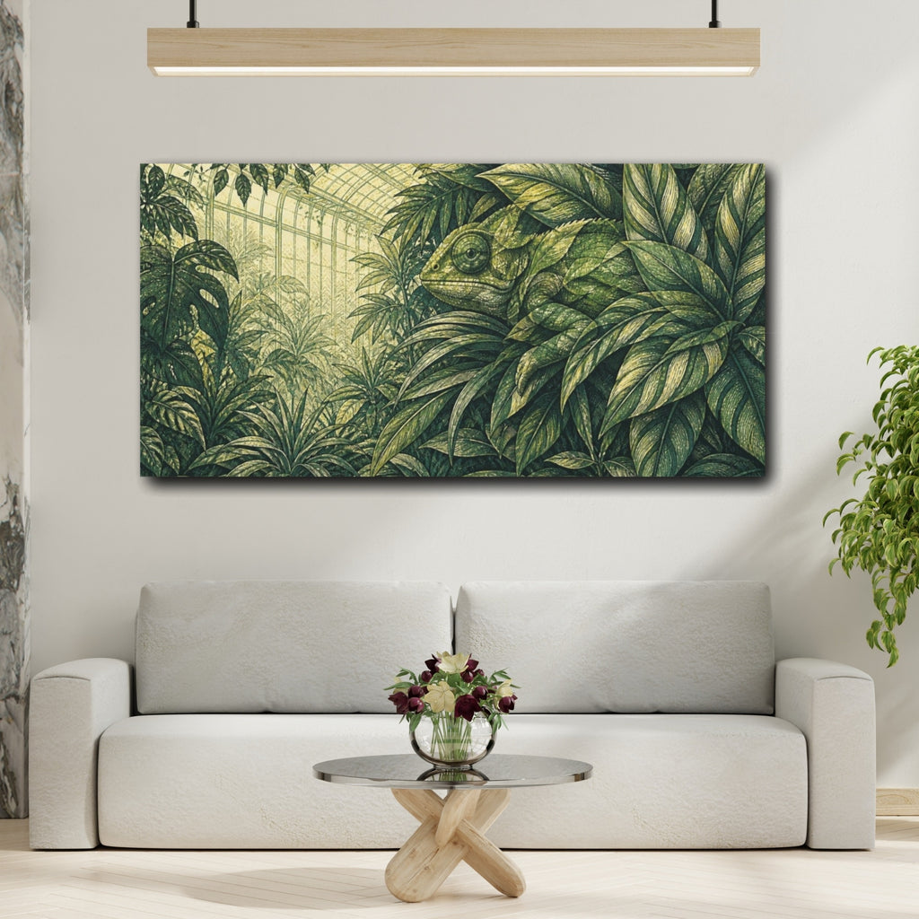 Mockup 2. Chameleon Leaf Illusion shown as canvas print