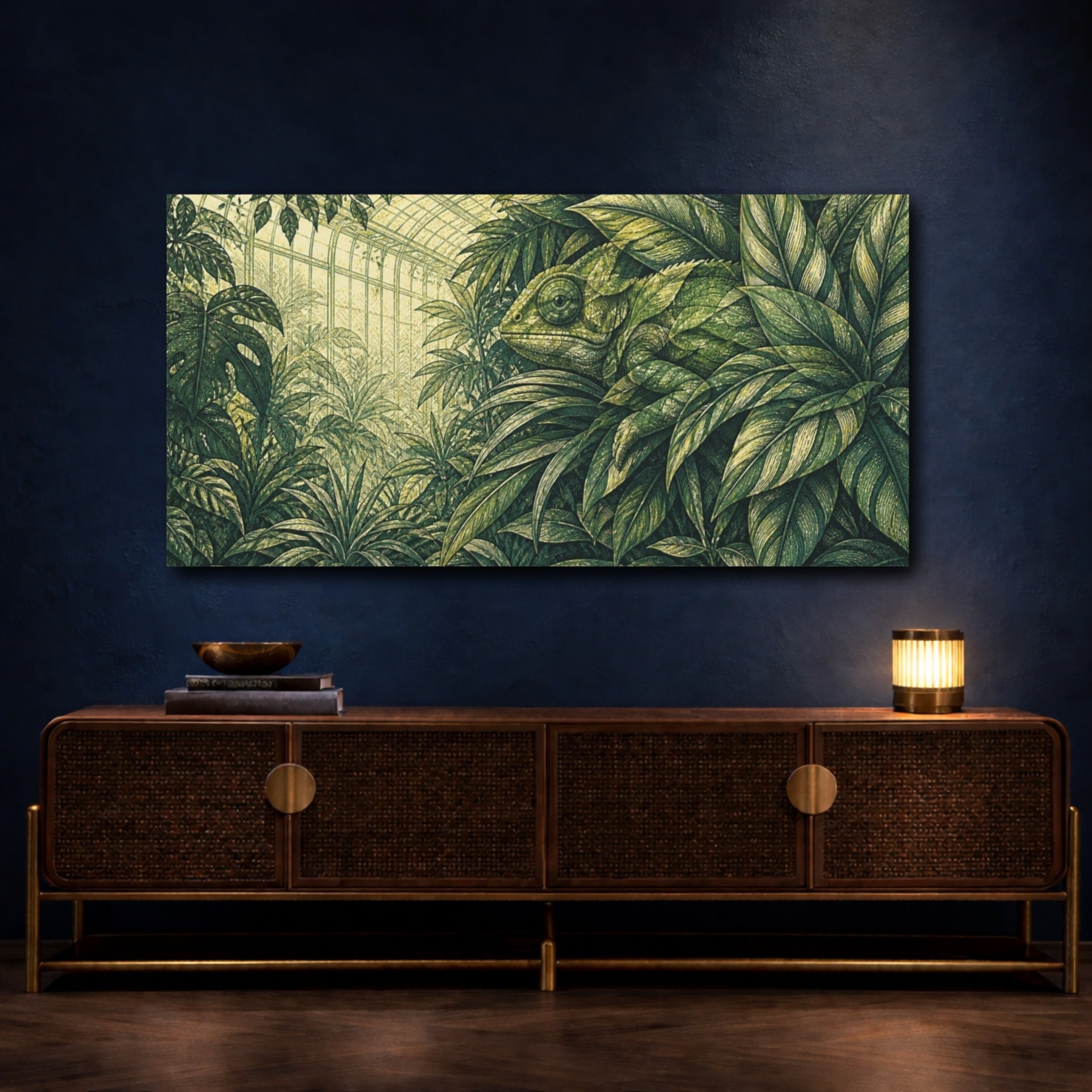 Mockup 4. Chameleon Leaf Illusion shown as canvas print