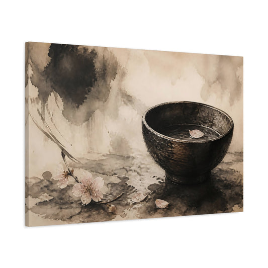 Main Mockup. Cherry Blossom Bowl shown as canvas print