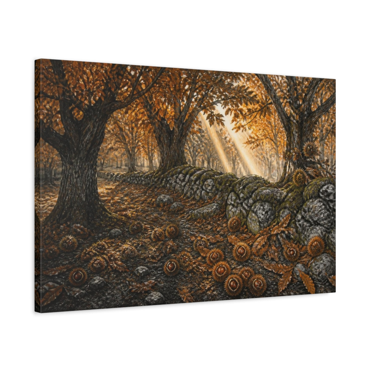 Side Mockup 2. Chestnut Grove Landscape shown as canvas print