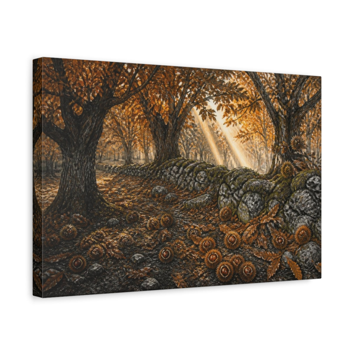 Side Mockup 4. Chestnut Grove Landscape shown as canvas print