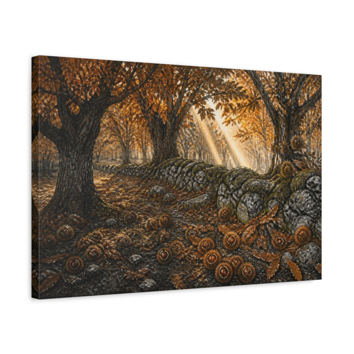 Side Mockup 3. Chestnut Grove Landscape shown as canvas print