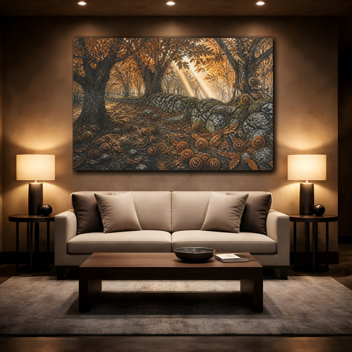 Mockup 2. Chestnut Grove Landscape shown as canvas print