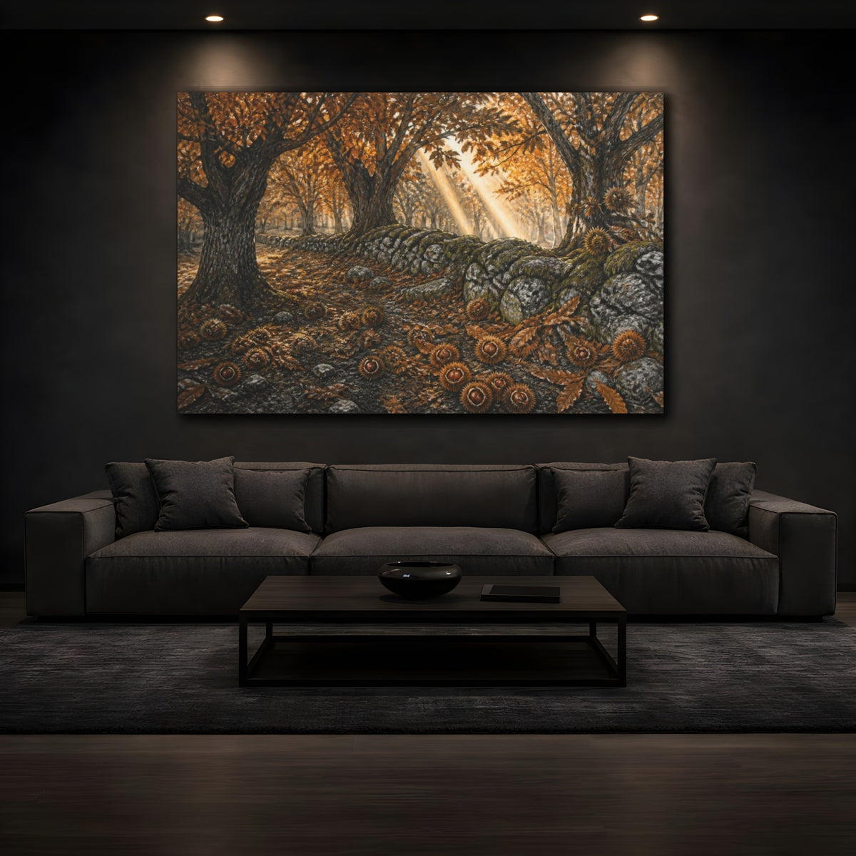 Mockup 3. Chestnut Grove Landscape shown as canvas print
