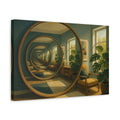 Side Mockup 4. Circular Mirror Illusion shown as canvas print