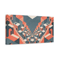 Side Mockup 3. Cityscape Illusion shown as canvas print