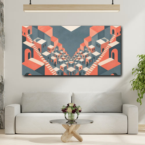 Mockup 2. Cityscape Illusion shown as canvas print