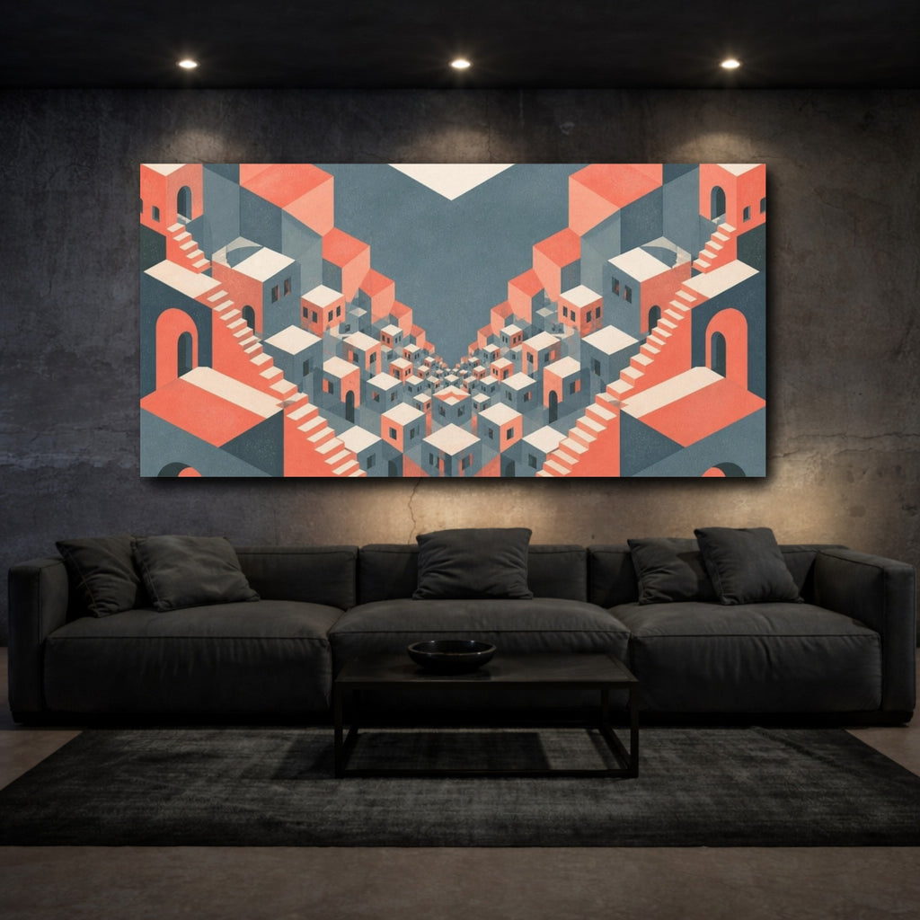 Mockup 3. Cityscape Illusion shown as canvas print
