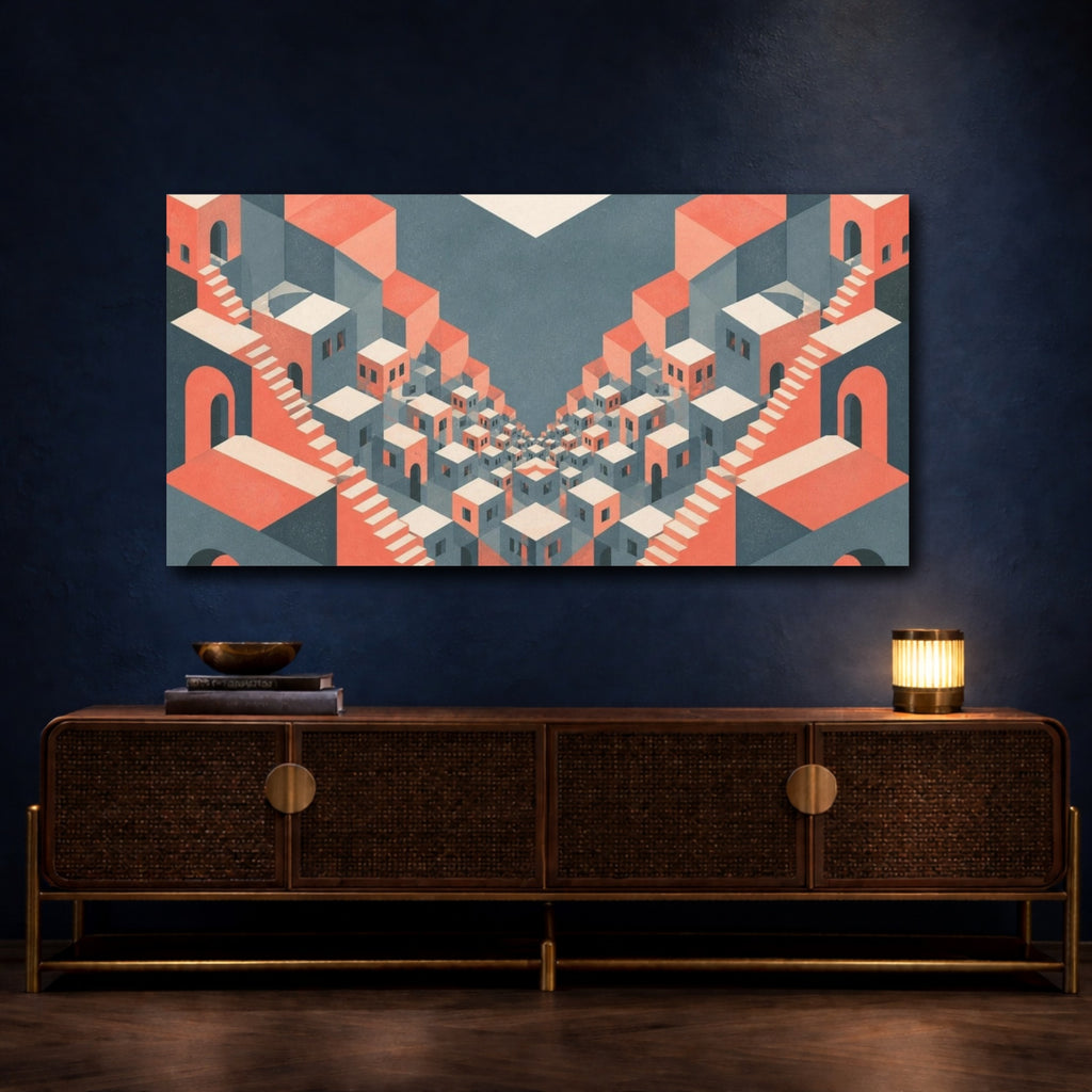 Mockup 4. Cityscape Illusion shown as canvas print