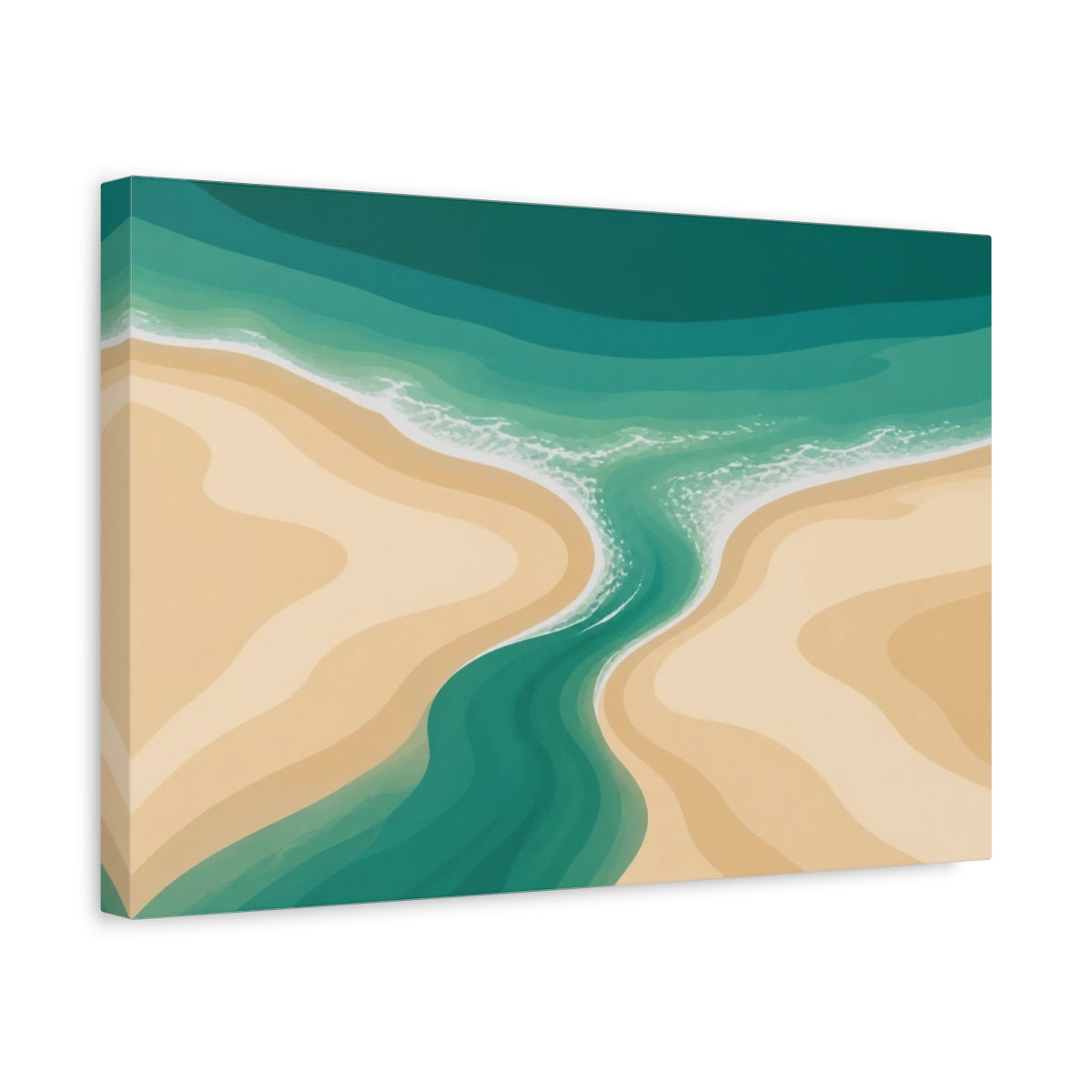 Side Mockup 4. Coastal Tidal Creek shown as canvas print