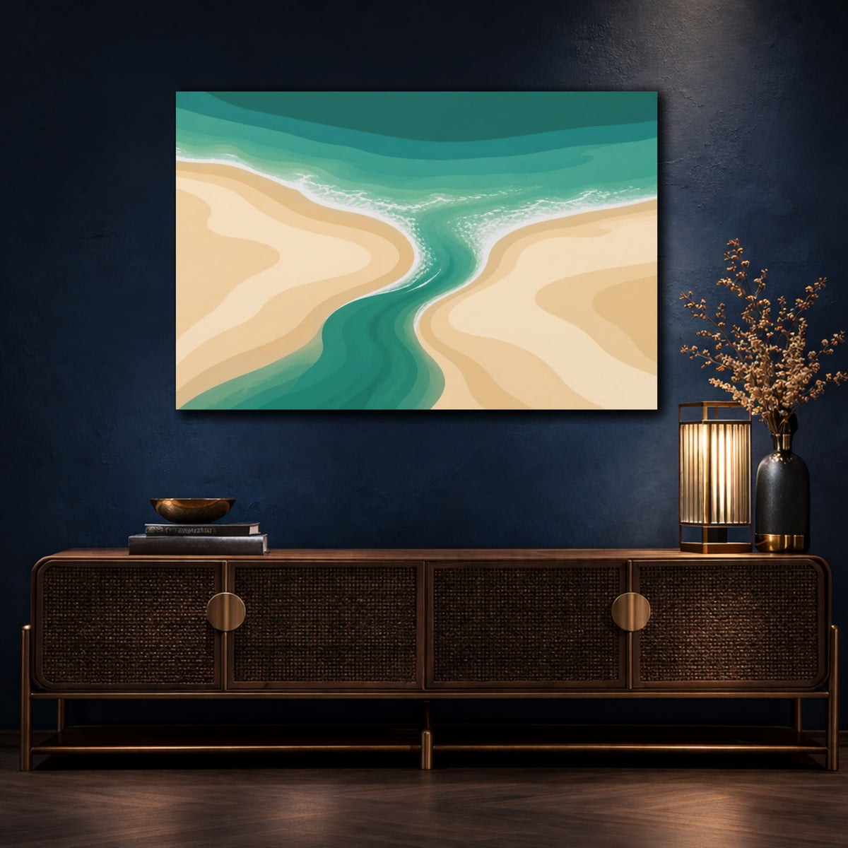 Mockup 4. Coastal Tidal Creek shown as canvas print