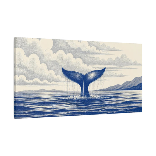 Main Mockup. Cobalt Whale Tail shown as canvas print