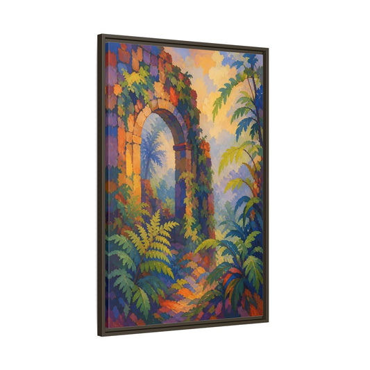 Main Mockup. Colorful Stone Archway shown as framed canvas print
