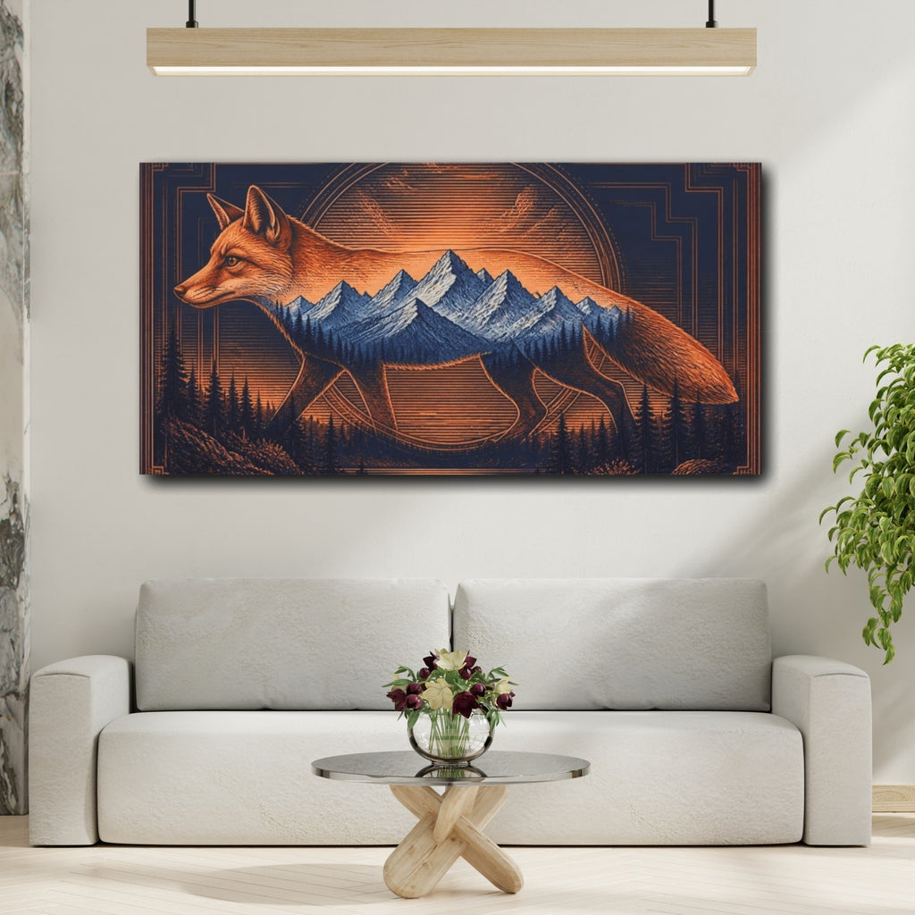 Mockup 2. Copper Fox Illusion shown as canvas print