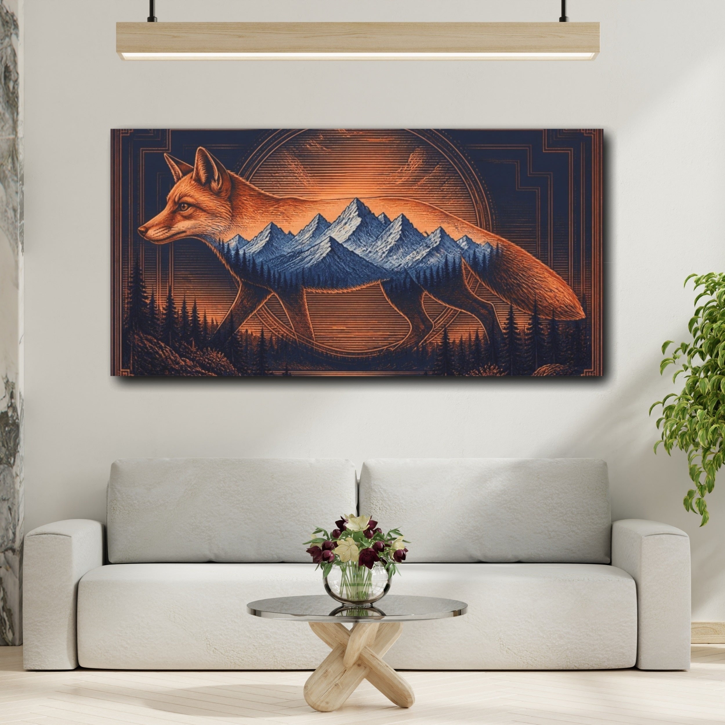 Mockup 2. Copper Fox Illusion shown as canvas print