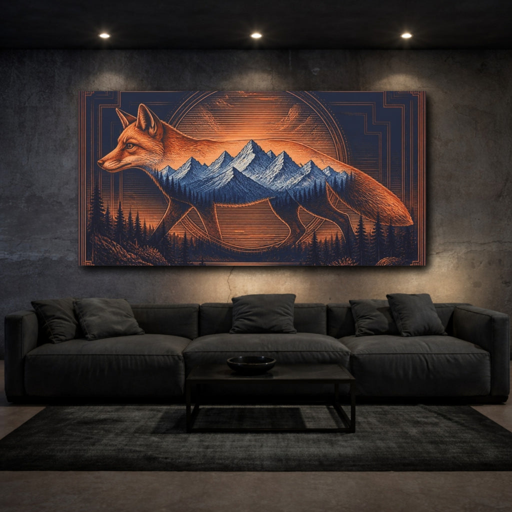 Mockup 3. Copper Fox Illusion shown as canvas print