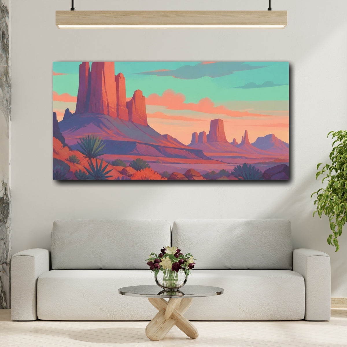 Mockup 2. Coral Desert Buttes shown as canvas print